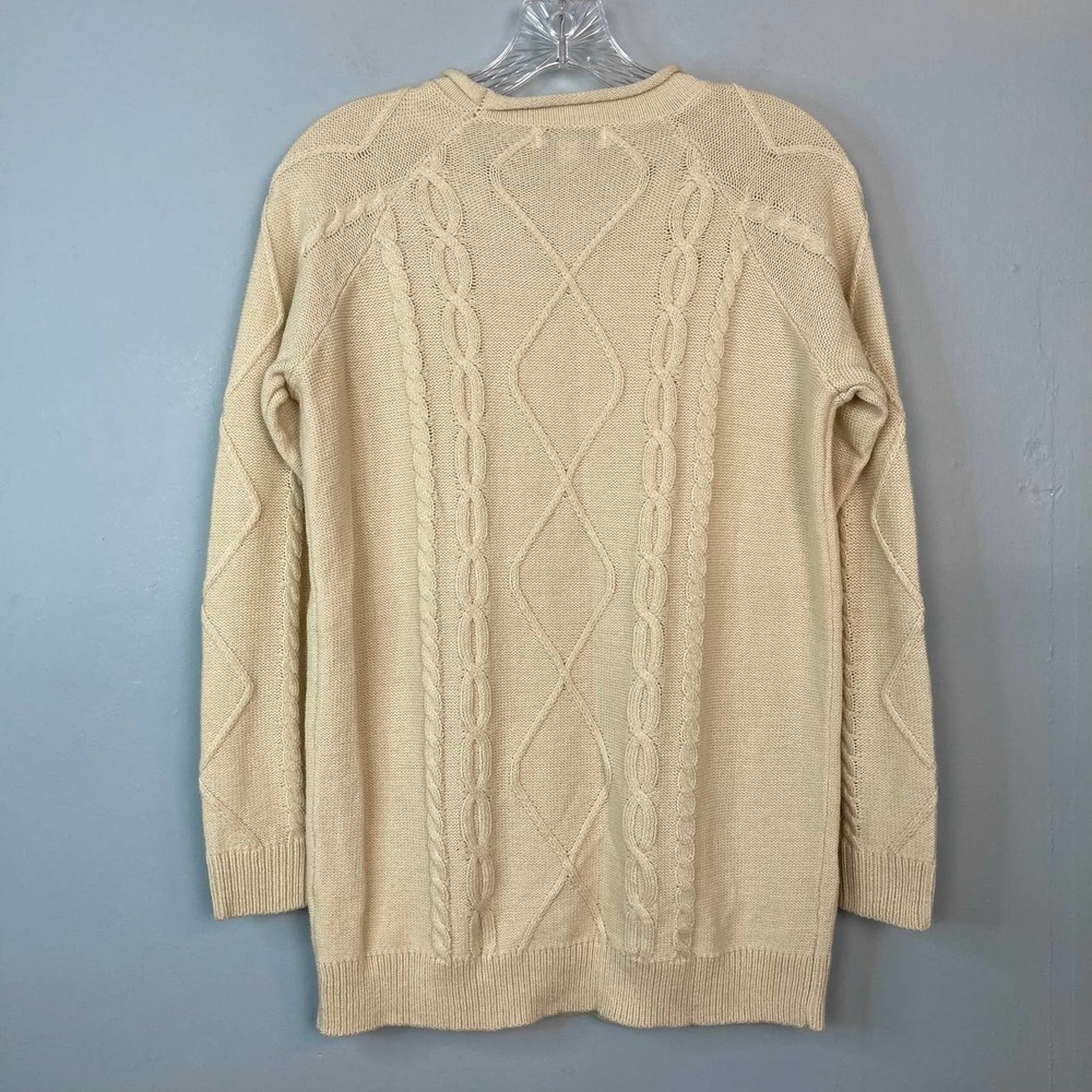 BAILEY'S Blossoms Cream Light Tan Lightweight Cable Knit Sweater Women's Size XS - Picture 11 of 12